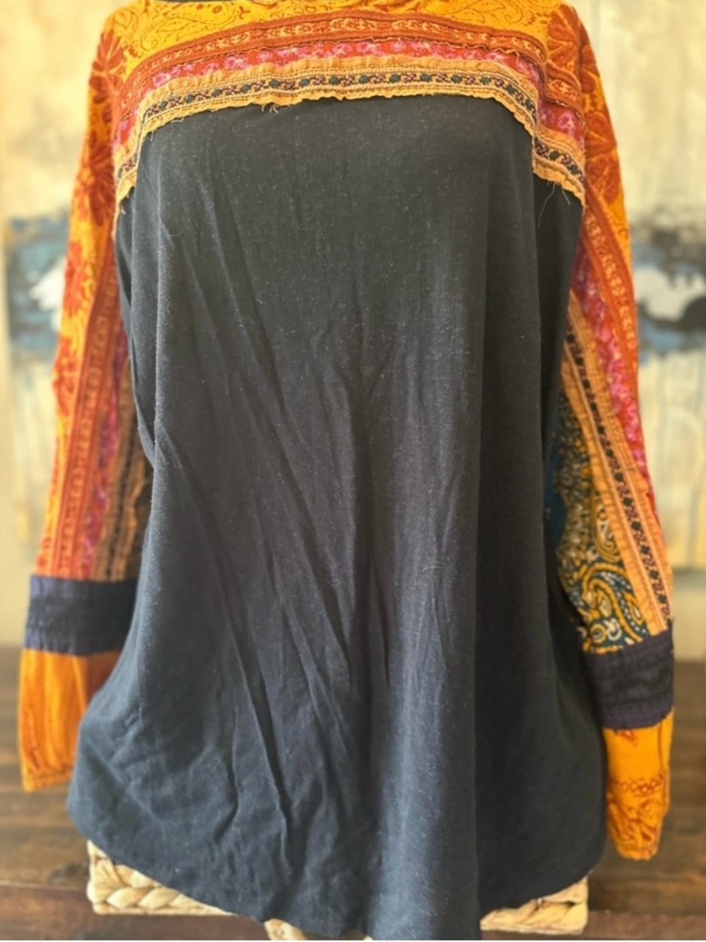 Free People Tunic with Patterned Boho look. Size large